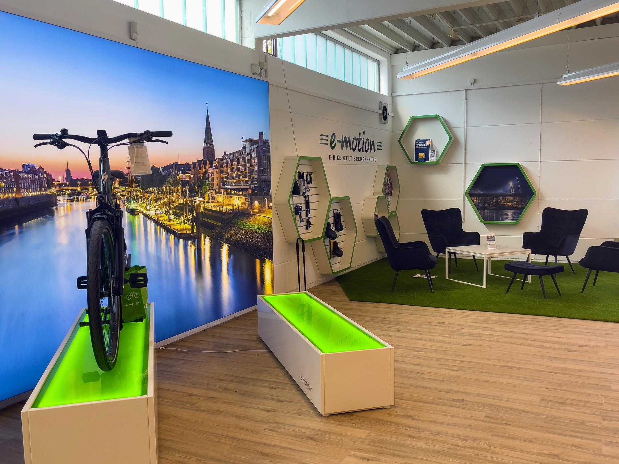 In der e-motion e-bike Welt in Bremen-Nord findet im Oktober 2022 die große Eröffnungsfeier statt.