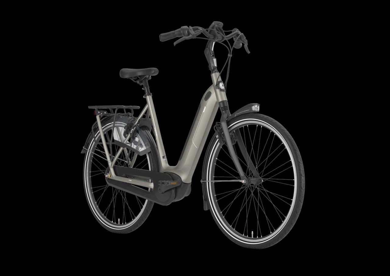 Das Bild zeigt das Gazelle Arroyo C5 ein elegantes E-Bike, dass sich durch komfortable Geometrie auszeichnet.