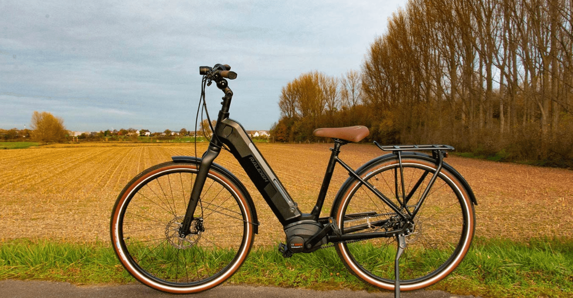 Elegantes City e-Bike Raleigh Liverpool Premium in Seitenansicht - ideal für komfortables Fahren in der Stadt