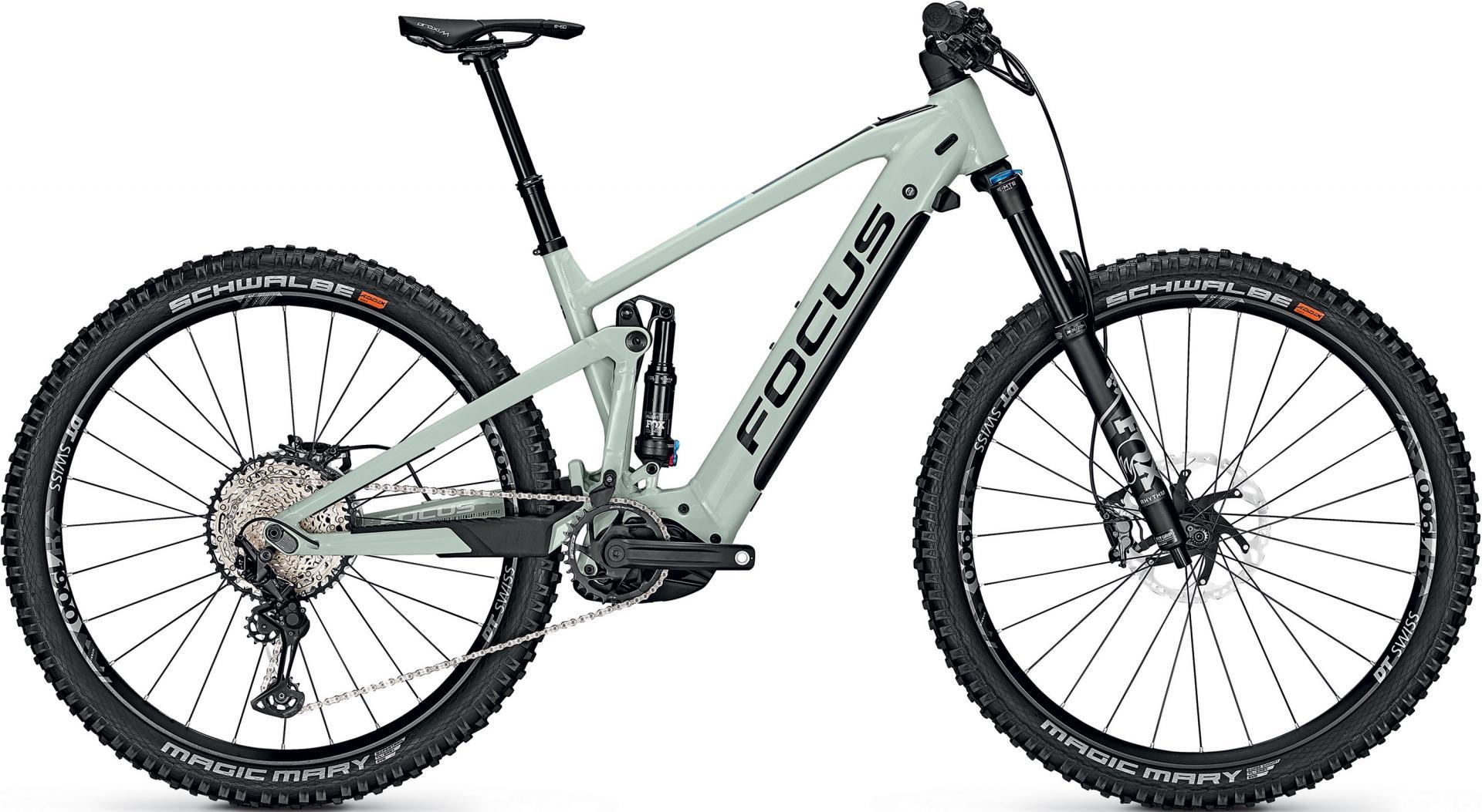 e-Bike Focus Jam² 6.9 in Seitenansicht, vollgefedertes e-Mountainbike mit sportlichem Design und integriertem Akku