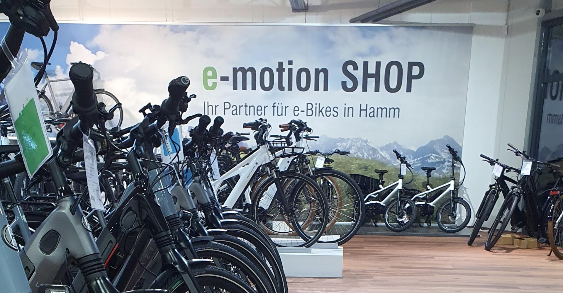 Ansicht der 2021 neu gestalteteten e-motion e-Bike Welt Hamm 2021
