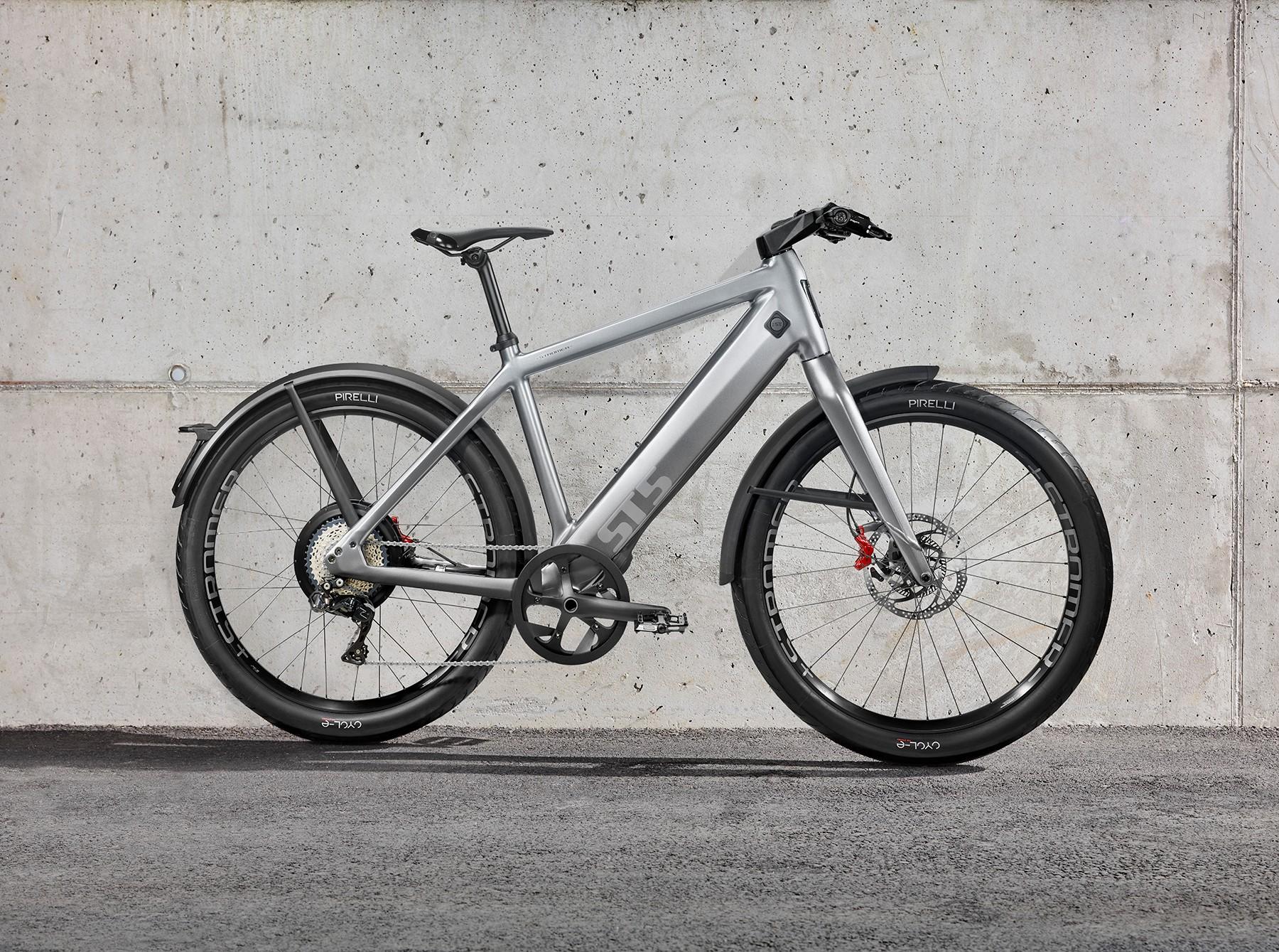 Das Bild zeigt das Stromer ST5, ein hochmodernes e-Bike das mit einer innovativen ABS-Technologie ausgestattet ist.