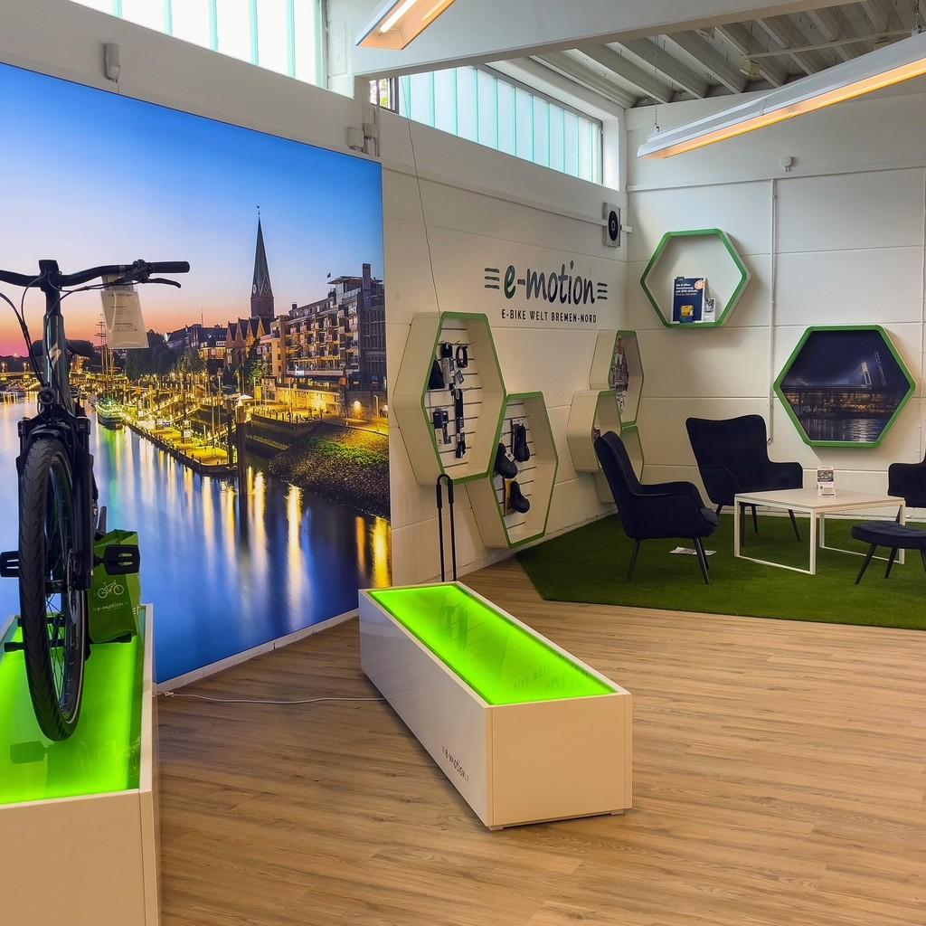 In der e-motion e-bike Welt in Bremen-Nord findet im Oktober 2022 die große Eröffnungsfeier statt.