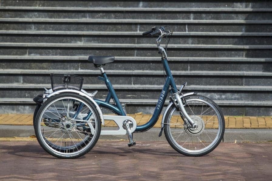 Dreirad-E-Bike von Van Raam vor Treppe
