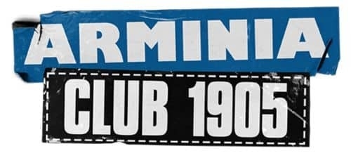 Das Bild zeigt das Logo des Arminia Clubs, gegründet im Jahr 1905 in Bielefeld.