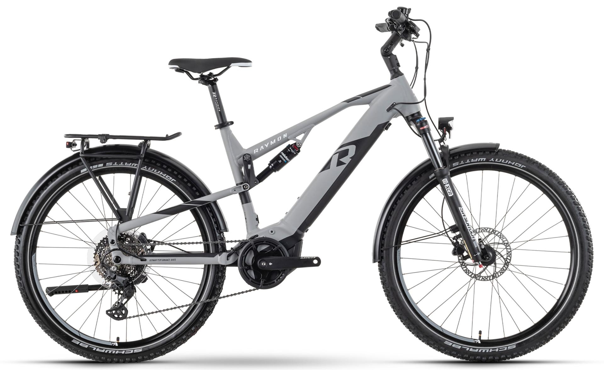 Entdecken Sie das Raymon CrossRay FS E 5.0 2023: Ein leistungsstarkes E-Bike mit robustem Design für vielseitigen F