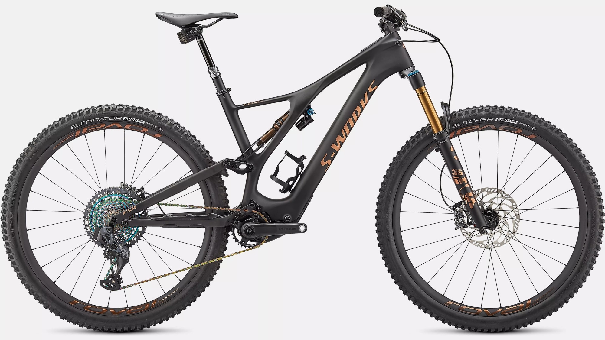 Entdecken Sie das Specialized S-Works Levo SL Carbon, ein leistungsstarkes E-Mountainbike mit leichtem Carbonrahmen
