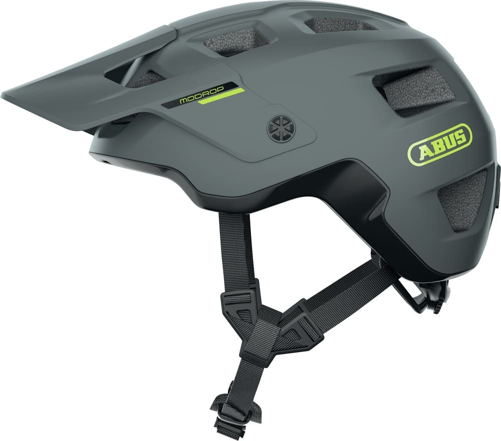 Entdecken Sie den ABUS Modrop Helm in elegantem Beton-Grau. Perfekter Schutz und Stil für Ihr Fahrradabenteuer.