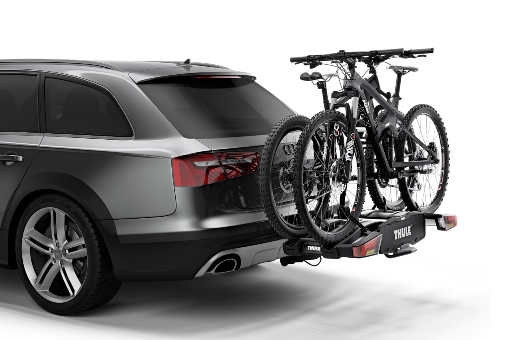 Das Bild zeigt einen Thule EasyFold XT2 Fahrradträger