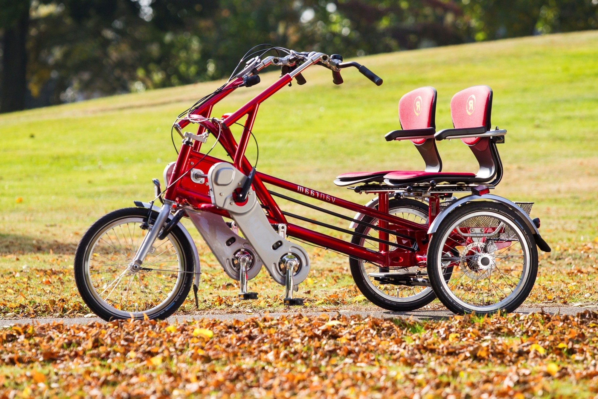 Das Bild zeigt das Van Raam Fun2Go, das speziell für den Transport von zwei Personen konzipiert ist.