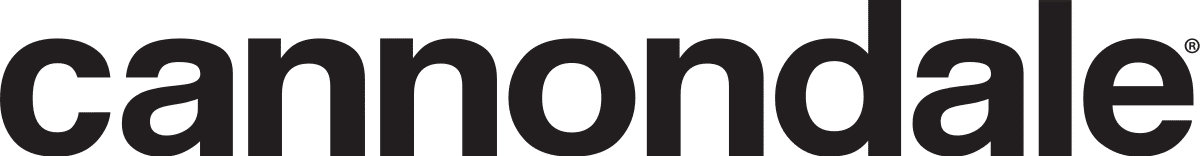 Schwarzes Cannondale-Logo, ideal fĂĽr hochwertige Fahrradmarken-Darstellung.