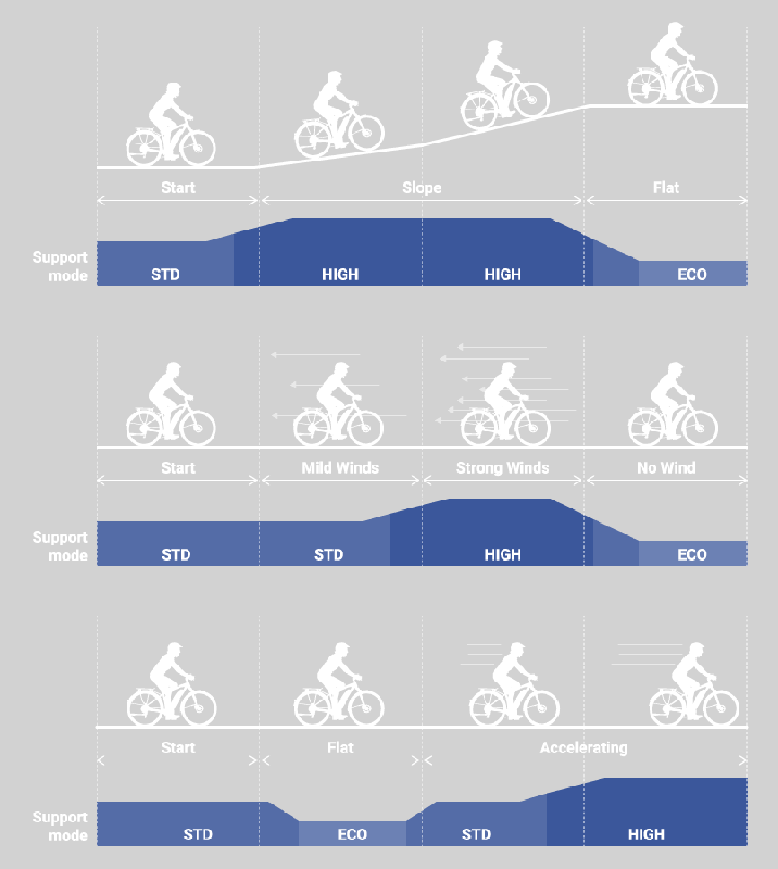 Yamaha PW-X2 e-Bike Antrieb Automatic Support mode