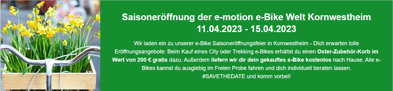 Saisoneröffnung e-motion e-Bike Welt Kornwestheim